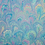 Hand Marbled Origami Paper - PASTEL PEACOCK