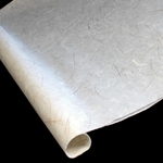 Thai Metallic Thread Unryu/Mulberry Paper - WHITE w/ Gold Thread