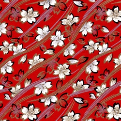 Chiyogami Yuzen Origami Paper - CRIMSON COURAGE - 4 Sheet Pack - 6 x 6 Inch