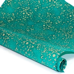 Nepalese Batik Lokta Paper - Mums - TURQUOISE