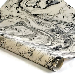 Marbled Lokta Paper - SILVER/BLACK ON NATURAL