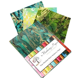 Marbled Mulberry Momi Paper Pack in Green Colors