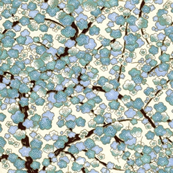 Japanese Chiyogami Yuzen Paper - SKY BLUE GARDEN