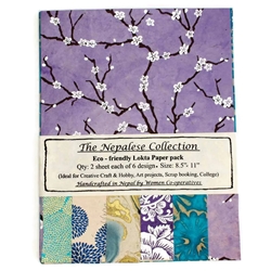 Handmade Nepalese Lokta Paper Pack - BLUES