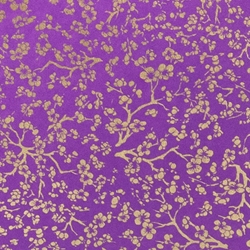 Japanese Chiyogami Yuzen Paper - PURPLE  CHERRY BLOSSOMS