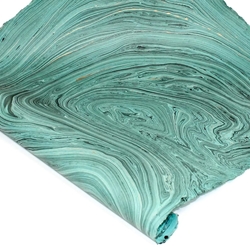 Jute Fiber Paper - TEAL MARBLE