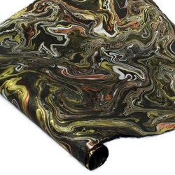 Marbled Lokta Paper - GOLD/SILVER ON BLACK