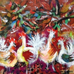 Abstract Chicken Collage