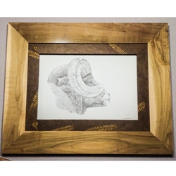 Ram Drawing with Sunwashed Lokta Matting