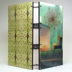 COPTIC BOUND JOURNAL WITH ENCAUSTIC COVER