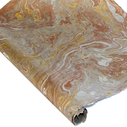 Marbled Lokta Paper - GOLD/SILVER/COPPER ON SLATE