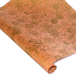 Silkscreened Nepalese Lokta Paper - Art Decor - GOLD ON PAPAYA