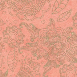 Lokta Paper Origami Pack - Silkscreened Nepalese Lokta Paper - Art Decor - GOLD ON PAPAYA