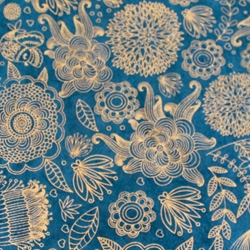 Lokta Paper Origami Pack - GOLD ON TEAL