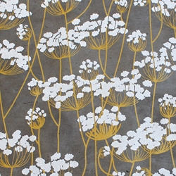 Lokta Paper Origami Pack - Silkscreened Nepalese Lokta Paper - Flowering Twigs - WHITE ON SLATE