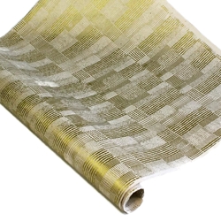 Silkscreened Nepalese Lokta Paper - Quilted Dots - GOLD ON CREAM
