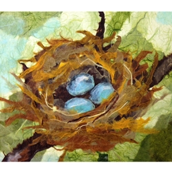 BIRDS NEST PAPER PAINTING
