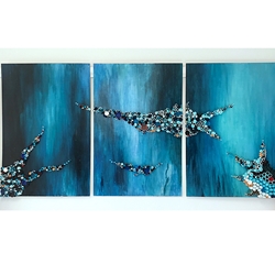 MIXED MEDIA ROLLED PAPER ART