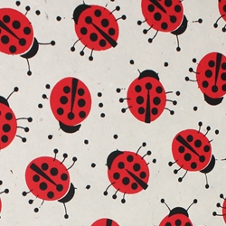 Lokta Paper Origami Pack - Silkscreened Nepalese Lokta Paper - LADYBUGS