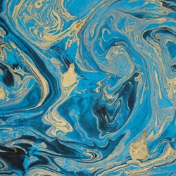 Lokta Paper Origami Pack - Marbled - BLACK/GOLD ON BLUE