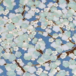 Japanese Chiyogami Yuzen Paper - BRIGHT BLUE GARDEN