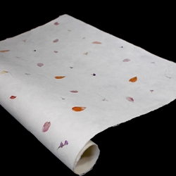 Gampi Paper with Bougainvilla Flowers - IVORY - 90GSM