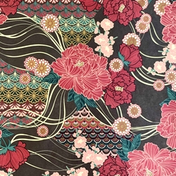 Italian Florentine Origami Paper - ORIENTAL FLOWERS