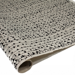 Silkscreened Nepalese Lokta Paper - Birch - BLACK ON CREAM