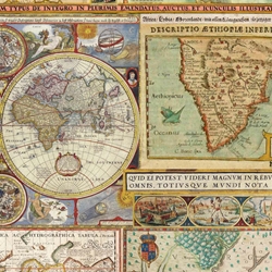 Italian Florentine Origami Paper - WORLD MAPS