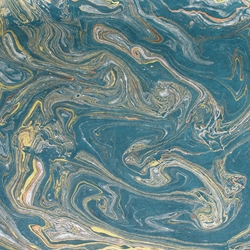 Lokta Paper Origami Pack - Marbled - SILVER/GOLD ON DARK TEAL