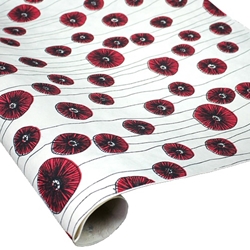 Silkscreened Nepalese Lokta Paper - POPPIES