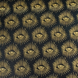 Lokta Paper Origami Pack - Eyes - GOLD/SILVER ON BLACK