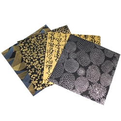 Assorted 6" Chiyogami Origami 16 Sheet Pack - BLACKS