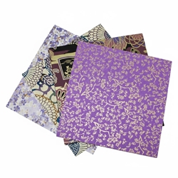 Assorted 6" Chiyogami Origami 16 Sheet Pack - PURPLES
