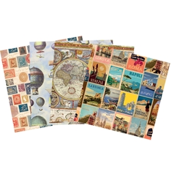 Assorted 6" Italian Florentine Origami 16 Sheet Pack - TRAVEL