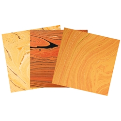 Assorted 6" Marbled Jute Origami 36 Sheet Pack - YELLOW/ORANGE