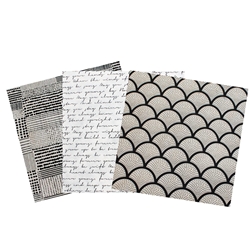 Assorted 6" Lokta Origami 36 Sheet Pack - BLACK AND CREAM