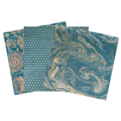 Assorted 6" Lokta Origami 36 Sheet Pack - TEAL
