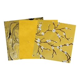 Assorted 6" Lokta Origami 36 Sheet Pack - YELLOW