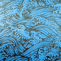 Lacquered Yuzen Origami Paper - KONAMI BLUE