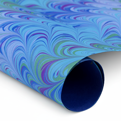 Hand Marbled Paper - JEWEL GROOVY WAVE