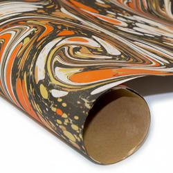 Hand Marbled Paper - HARVEST SWIRL