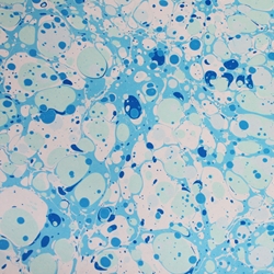 Hand Marbled Origami Paper - JUST BLUES STONE