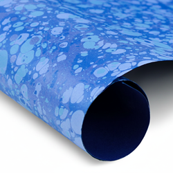 Hand Marbled Paper - DEEP OCEAN STONE