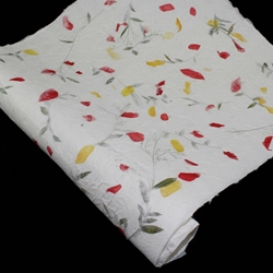 Heavyweight Mulberry Paper - RED AND YELLOW PETALS