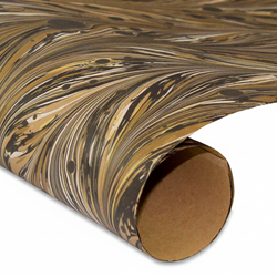 Hand Marbled Paper - BROWN ZEBRA