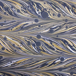 Hand Marbled Origami Paper - BROWN ZEBRA