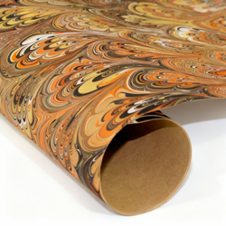 Hand Marbled Paper - HARVEST PEACOCK