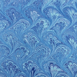 Hand Marbled Origami Paper - DEEP OCEAN PEACOCK