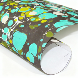 Hand Marbled Paper - MOSSY STONE